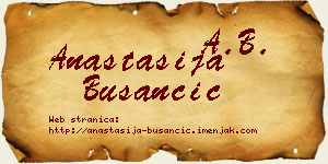 Anastasija Busančić vizit kartica